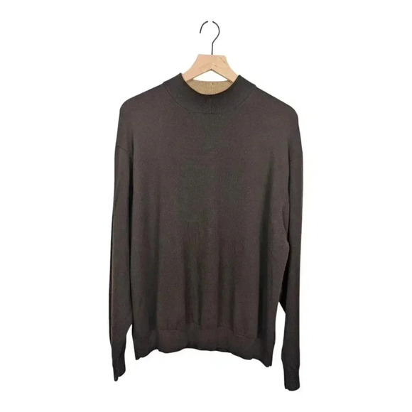 Raffi Linea Uomo Italian Extra Fine Merino Sweater, Dark Brown, XXL - Picture 2 of 10